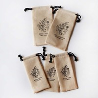 Sac à cordon en jute et lin haute densité, résistant aux déchirures, sac de rangement, pochettes pour cosmétiques, sac pour flacon de parfum, recyclable, réutilisable
