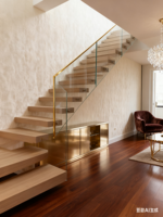 Escalier suspendu personnalisé HZ, style classique et simple, marches en bois, escalier suspendu pour villa, escalier d'hôtel