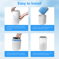 Purificateurs d'air HEPA portables CE RoHS FCC pour la maison, purificateur d'air HEPA USB portable avec écran tactile, libération de 20 millions d'ions négatifs