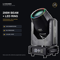 LA-Proaudioinc 295W Moving Head Beam Light avec 30 LED Ring Dual Prism DMX512 pour DJ Club Mariage Concert Scène