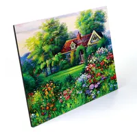 wooden landscape painting 48X48 wall art picture photo frame for decoration