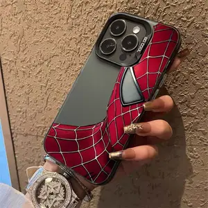 spiderman Ins Advanced Cool style Energy Shell phone case for iphone 13 12 11 14 xr xs Pro Max Trendy Brand Simplified case