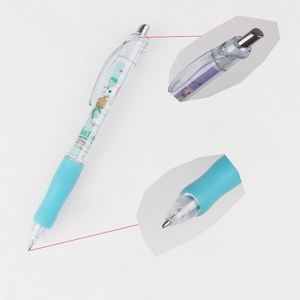 New Cute Transparent Plastic Ballpoint <b>Pen</b> With Printing Customized Print Logo Soft Grip for Children Gift - Product Image 1