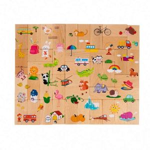 Rompecabezas de Doble Cara con Múltiples Cogniciones, Bloques de Construcción, 40 Piezas, Dominós, Juego de Madera STEM para Niños - Product Image 6
