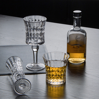Verres à Eau Personnalisés Vintage en Diamant Gaufré, Flûtes à Champagne, Verres à Pied, Set de Verres à Vin Rouge en Cristal