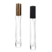 Flacon de parfum en verre carré de luxe, mini, à fond épais, 10 ml, vide, avec boîte, pour huiles essentielles