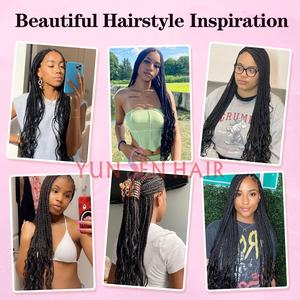 Perruque tressée bohème en dentelle complète |   Cheveux synthétiques tressés carrés |   Pour femmes - Product Image 3