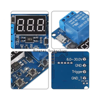 Modul Relay Satu Arah XY-J02, Saklar Sirkuit Pengatur Waktu dengan Tunda Pemutusan, Pengaturan Siklus, dan Layar Digital, Antarmuka USB