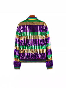 ใหม่มาร์ดิกราส์เสื้อโค้ทสำหรับผู้หญิงเสื้อแจ็กเก็ตปักเลื่อมของเด็กผู้หญิงตัวเล็กสำหรับ Mardi Gras - Product Image 2