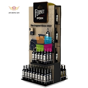 Dubbelzijdige Wijn Metalen Vrijstaande Display Rack Voor Sterke Drank - Product Image 1