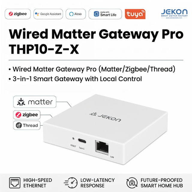 Tuya Wired Matter Gateway3-in-1 Zigbee Thread Hub with Local Control LAN Wired Connection for Smart Home Automation