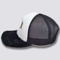 Casquette Trucker Unisexe Personnalisée avec Broderie 3D, 6 Panneaux, Broderie en Tissu, Lapin en Peluche, Maille, Cristal, Velours Doux et Moelleux