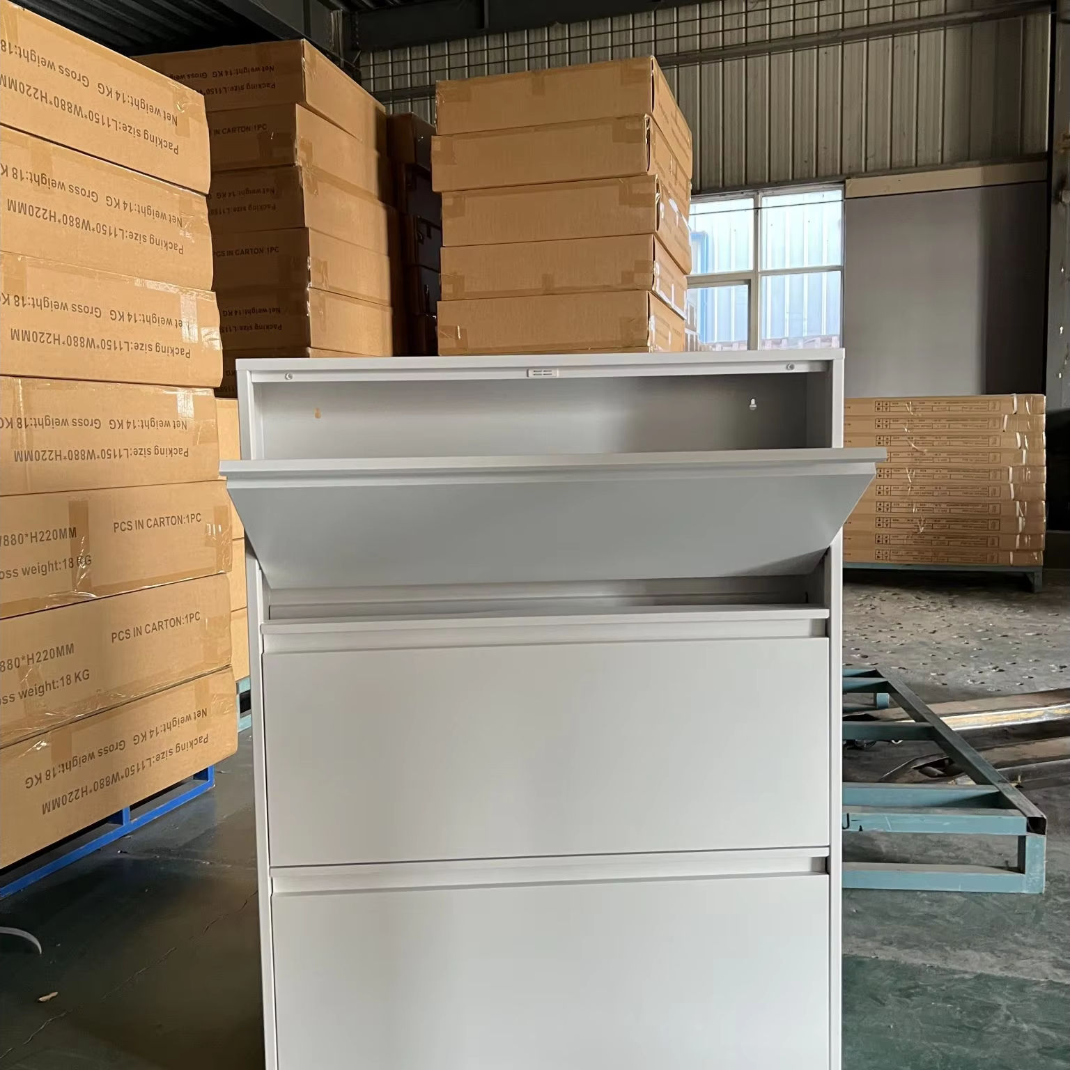 Excelente calidad gabinete de caja de zapatos nike con atractivos