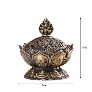 Quemador de incienso de bronce para Bukhoor y Oud, soporte de incienso de flujo inverso, mini incensario árabe de loto para Bakhoor, incensario de sándalo de loto, Buda - Product Image 4