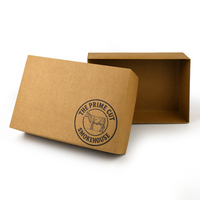 Boîte en carton kraft naturel personnalisée avec impression de logo noir, qualité alimentaire, pour emballage de viande, bœuf fumé, steak, pliable