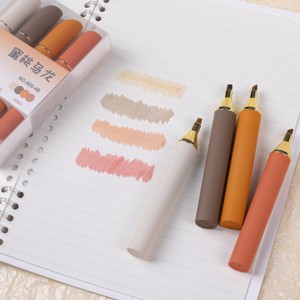 Set di 12 Penne Fluorescenti a Forma di Rossetto, Evidenziatori di Lusso per Planner, Scrittura, Cancelleria Studenti, Regalo, 4 Pezzi/Scatola - Product Image 6