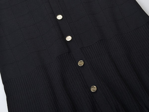 Primavera e autunno abito <span class=keywords><strong>nero</strong></span> da donna girocollo <span class=keywords><strong>in</strong></span> <span class=keywords><strong>maglia</strong></span> senza maniche Slim compleanno sera Cocktail Party abiti lunghi - Product Image 5