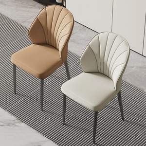 Chaise de Restaurant Italien Dossier Minimaliste Cuir Durable pour Maison Hôtel Usage Rembourré Salon Salle À Manger Chaise En Gros - Product Image 1