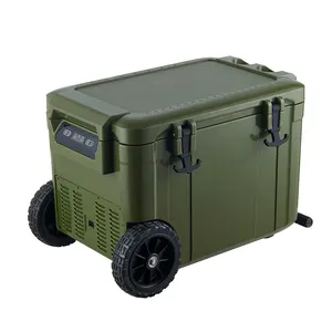 Outdoor Portable Solar Electric Car Refrigerator Storage Cooler Box 12V 45L Portable Fridge For Travel