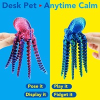 Figurine de pieuvre articulée imprimée en 3D, créature marine flexible et oscillante, jouet anti-stress pour bureau, figurine animale de collection, cadeau