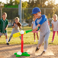 Ensemble de bâton et balle de baseball en plastique pour enfants YumuQ personnalisé avec tee de baseball |   Batte d'entraînement intérieure/extérieure de 30 pouces pour les tout-petits