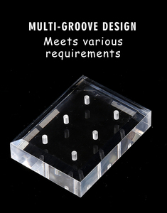 6 Holes <b>Square</b> Transparent Acrylic Nail <b>Drill</b> <b>Bit</b> Display Board Portable Manicure Tool Holder - Product Image 6