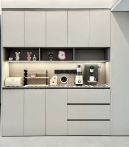 Buffet moderne en bois écologique pour salle à manger, armoire de rangement sur mesure avec étagères réglables, style bois pour le rangement - Product Image 1