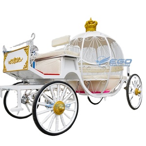 Charrette de mariage électrique Cendrillon en forme de citrouille, chariot à chevaux, buggy électrique - Product Image 1