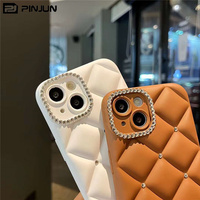 Étui PinJun de luxe en TPU antichoc avec diamants pour iPhone 16 Pro Max