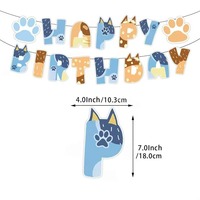 Personnalisé Chien Empreinte Thème Joyeux Anniversaire Drapeau Bannière Gâteau Insert Latex Ballon Fête Décoration Fond