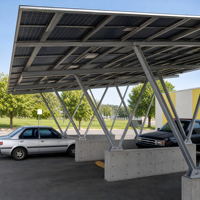 Sistem Pemasangan Kanopi Surya Aluminium untuk Parkir Mobil Pabrik OEM