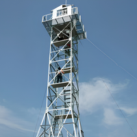 Tour de communication en treillis galvanisé de 15m, 20m, 30m, pour l'observation météo, avec plateforme et cabine