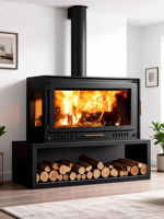 Insert de foyer en acier pour poêle à bois, haute efficacité, chauffage domestique intérieur pour l'hiver