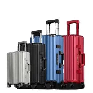 纯金属行李箱铝镁合金行李箱套装lucxy商务旅行箱带4个旋转轮