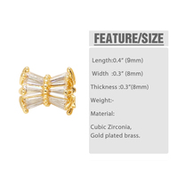 ASJEWELRY mignon cristal clair couronne breloques pour la fabrication de bijoux fournitures plaqué or Cube patte fleur breloques 2411 chma288