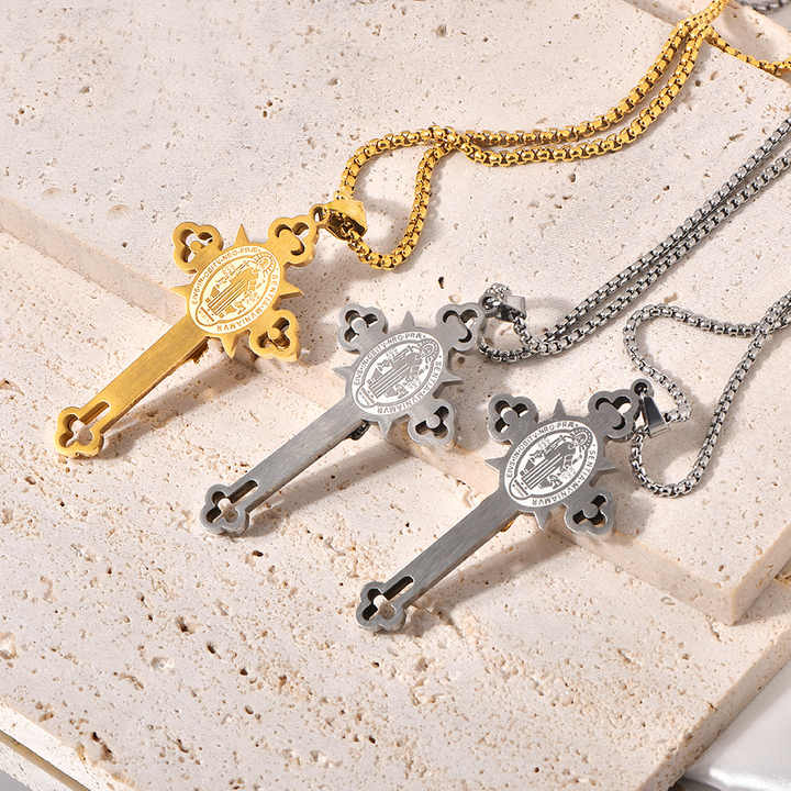Fine Fashion Jewelry Vintage Cross Pendant Necklace Stainless Steel
