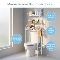 Estante Metálico de 3 Niveles para Baño, sobre el Inodoro, Ahorra Espacio, para Almacenamiento, para Lavadora