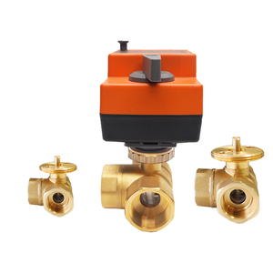 วาล์วทองเหลืองควบคุมการไหลของน้ำแบบมอเตอร์ไฟฟ้า Winvall 24VAC/DC แบบปรับสัดส่วน 0-10V 4-20mA วาล์วบอล <span class=keywords><strong>3</strong></span> ทาง - Product Image 1