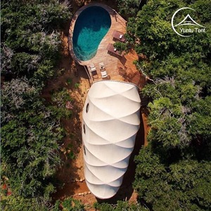 Tente de glamping de luxe type cocon avec double entrée pour l'hébergement en safari africain dans le désert - Product Image 2