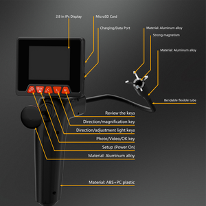 Caméra d'inspection de canalisation industrielle avec embout magnétique et griffe rétractable, couleur réelle HD, 6 lumières LED - Product Image 5
