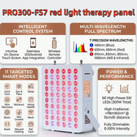 Panneau de luminothérapie rouge professionnel 300W, 7 longueurs d'onde, machine de luminothérapie LED sur pied, prise US, technologie double puce