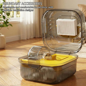 Grande cage de transport portable de luxe pour hamster en PP avec poignée, <span class=keywords><strong>habitat</strong></span> ventilé pour petits animaux, maison de voyage pour animaux de compagnie - Product Image 2