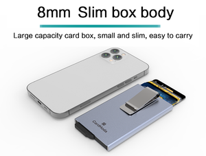 Porte-cartes RFID en aluminium Mini portefeuille anti-RFID avec cartes de crédit et de nom Porte-cartes élégant 6 pouces 8 mm - Product Image 2