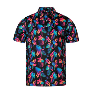 Custom Men <b>Tropical</b> Print Golf Polo <b>Shirt</b> 4 Way Stretch All Over Print Breathable Quick Dry Short Sleeve Casual Summer Wear - Product Image 2