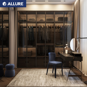 Allure custom porta <span class=keywords><strong>scorrevole</strong></span> francese singola 5 porta in vetro <span class=keywords><strong>armadio</strong></span> in legno design india in camere da letto - Product Image 2