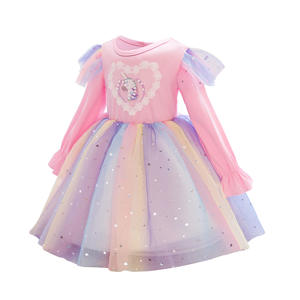 Nuevos productos Primavera Otoño Manga larga <span class=keywords><strong>Pastel</strong></span> Stars <span class=keywords><strong>TuTu</strong></span> vestidos <span class=keywords><strong>de</strong></span> fiesta para niñas <span class=keywords><strong>de</strong></span> 2 a 14 años - Product Image 6