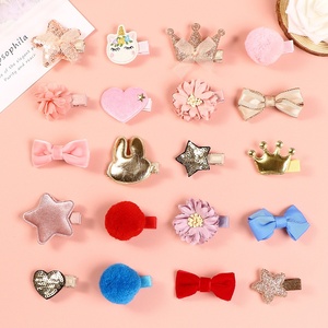 Set Jepit Rambut Etnik Buatan Tangan untuk Anak Perempuan, Jepit Kelinci Kristal, Mahkota, Bintang, Hati, dan Aksesoris Rambut Pita - Product Image 3