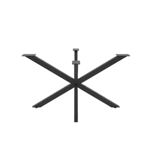 Base de mesa de metal para móveis em formato de x, quadro de pernas pretas duráveis moderno e barato em formato de x para móveis