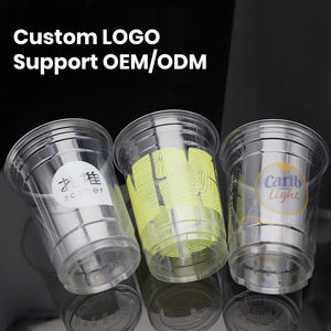 Cundao personalizzato stampato con Logo 16oz bicchieri di plastica trasparente per animali domestici con coperchi senza cannuccia - Product Image 6