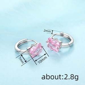 Orecchini Geometrici Rosa Dolce per Donne, Accessori Moda per Uso Quotidiano, Outfit Casual e Regalo - Product Image 3